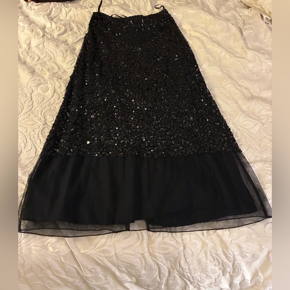 Brand New with tags Olsen Europe Women’s Chic Black Sequined A-Line Skirt